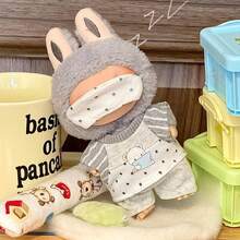 3pcs Doll Pajama Set (Eye Mask + Top + Pants) - Soft & Cute, Fits 5.91-6.69 Inch Dolls, Ideal Doll Fashion Accessory, Also A Great Birthday/Christmas Gift For Doll DIY Enthusiasts And Home Decor Lovers. - Multicolor - View 4