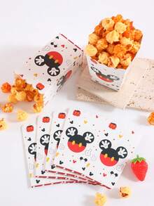 Disney Boîtes à pop-corn jetables Mickey Mouse, 10/25 pièces, boîtes d'emballage décoratif à usage unique, boîtes à aliments, boîtes à desserts, boîtes à collations, fournitures de fête, convient pour diverses fêtes et réunions