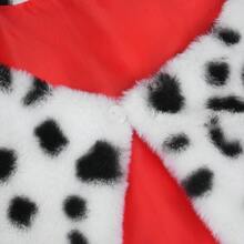 万圣节Kuira 斑点狗豹纹披风 斗篷 黑白女巫披风 - 白色 - 查看 4