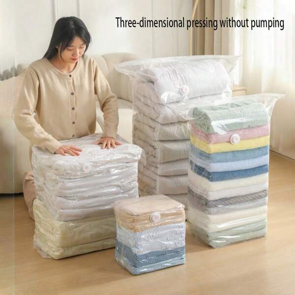 2pcs Vacuum Compression Bag Gasless Household Quilt Storage Bag Thickened Winter Clothing Travel Storage Quilt Storage Bag