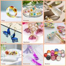 300g Crystal Clear Hard UV Resin With Light, Upgraded Formula, Solar Activated Glue Kit Transparent Ultraviolet Lamp Fast Curing For Jewelry Making Craft Decoration