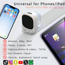 Mouse Ring Remote Control With Touchpad,Smart Automatic Screen Clicker Device,Continuous Clicker,Scrolling Ring Remote Control Scroller Page Turner,Bluetooth Selfie & Video Recording Remote,Music Control For IPhone,IPad,Android,Smartphone,‌Christmas Gift,The Battery Capacity Is 100mAh.
