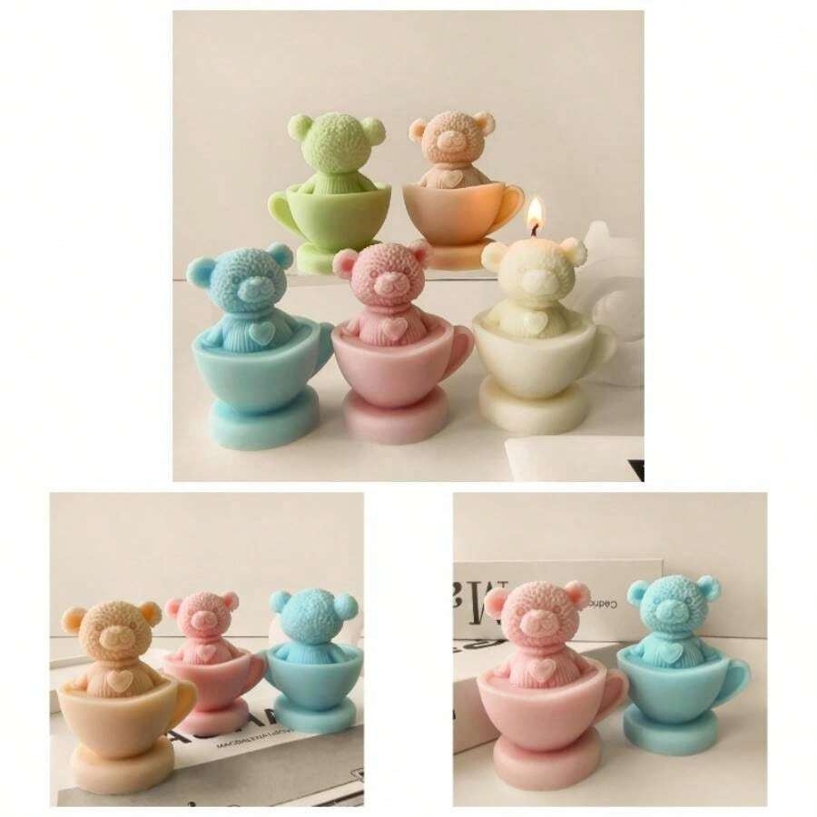 Flower Petal Cylinder Candle Mold - Resin Casting Silicone Molds Home Decor Candle Making Wave Mold