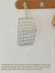 Prateleira flutuante Farida Bio de 1 peça, estante de parede e porta-revistas - Organizador de armazenamento suspenso de metal trançado à mão, moderno e minimalista, adequado para quartos e banheiros - Decoração de casa que economiza espaço, prateleira de banheiro, design moderno, superfície lisa