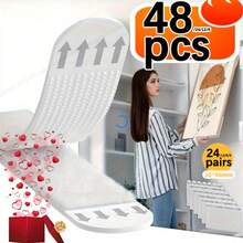 2/12/24PCS Heavy Duty No-Drill No-Nail Picture Frame Hooks, Removable Hook-And-Loop Hanging Strips, No-Trace Waterproof Wall Fasteners, Strong Adhesive Reusable Invisible Photo Wall Decor, Perfect Home Accessories - Multicolor - View 12