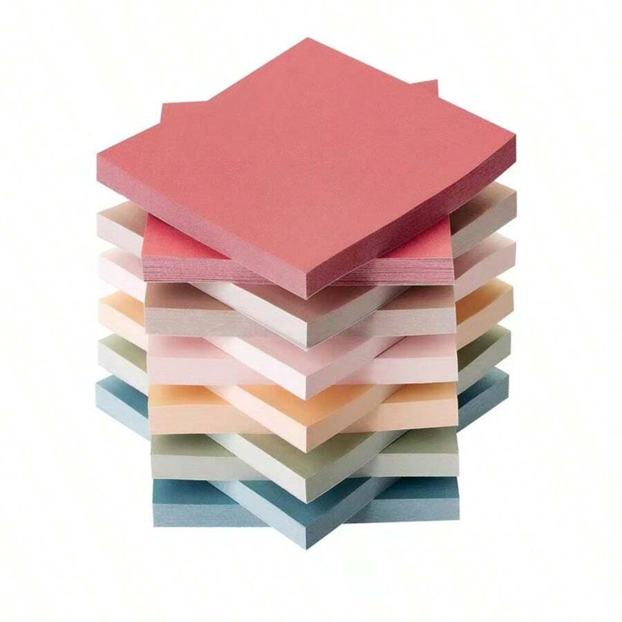12pcs Multicolor Sticky Notes, 600pcs/12 Notepads, 50 Sheets Per Notebook, Assorted Colors Back To School - Multi-color Notepads - View 1