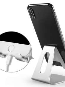 1pc Acrylic Cell Phone Stand, Portable Phone Holder, Clear Phone Stand For Desk, Compatible With Phone Android Smartphone, Pad, Tablet, Desk Accessories, Home & Office