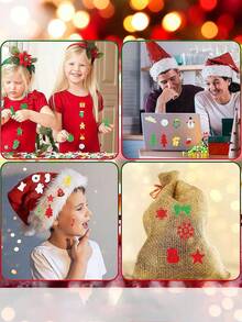 200pcs- Christmas Foam Stickers - Glitter Self-Adhesive Stickers For Crafts, Greeting Cards, Home Decor, And Party Decorations (Christmas Style) - Multicolor - View 3