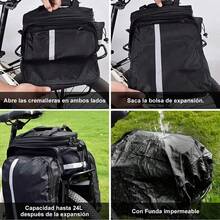 AdooAdii Bolsa Trasera para Bicicleta 27L Alforja Mochila Impermeable Maletero de Bicicleta, Bolsa de Transporte Ciclismo Reflectante con Cubierta de Lluvia Bolsa Equipaje Portátil para Parrilla Viaje - 1 - Ver 2