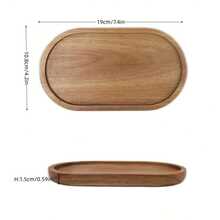 1pc Fashionable Oval Wooden Tray - Serving Platter, Plate, Nordic Style, Solid Wood Material - Suitable For Desserts, Cakes, Cheese, Snacks And Fruits, Wooden Display Dish, Serving Tray | Kitchen Utensil, Room/Living Room Decor, Eid, Picnic, Patio - Brown - View 13
