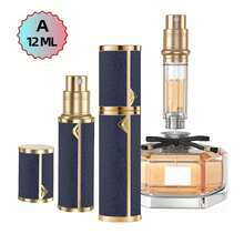 超纤维皮革包覆合金，优质旅行香水瓶，香水喷雾泵，从瓶底填充香水喷雾，可再填充迷你香水分配器/5ML 容量