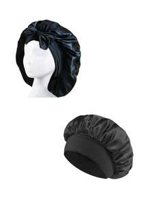 1/2件女士松紧带丝缎睡帽/化妆帽/日常用发帽，丝绸帽，缎帽 - 彩色 - 查看 15