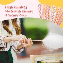 200 Pieces Cotton Candy Cones 13.8 Inch Cotton Candy Holder Stick Random Color Paper Straw Cones Colorful Sticks For Birthday Wedding Holiday Party (Light Color) - Light Color - 查看 6