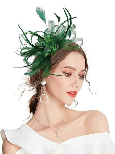 1 Pc Fascinators Hat For Women Tea Party Headband Kentucky Derby Wedding Flower Mesh Hair Clip
