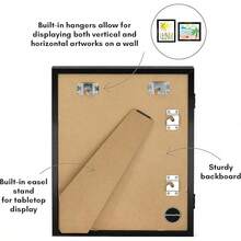 Americanflat - Marco de arte para niños de 10 x 12,5 pulgadas, marco de fotos de carga frontal para obras de arte, uso como marco de fotos de 8,5 x 11 pulgadas con tapete – Mi obra maestra - Negro - Ver 12