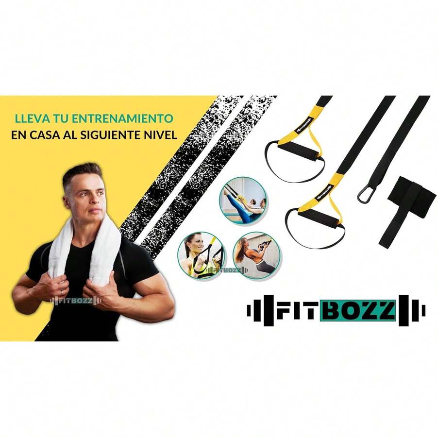 Equipo de Entrenamiento de Suspensión Cuerda de Entrenamiento Ejercicio en Casa Gym con tu Propio Peso Corporal Incluye Poster Suspension Training - 1 - Ver 1