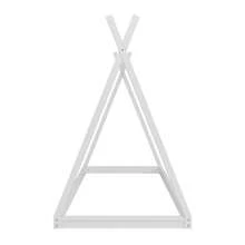 TWINSIZE CHILDREN'S WOODEN TENT BED, MONTESSORI-STYLE LOW-FLOOR BED, HOUSE-SHAPED TENT BED FRAME, SUITABLE FOR BOYS, GIRLS, AND TEENS, NO SLATS, NATURAL COLOR