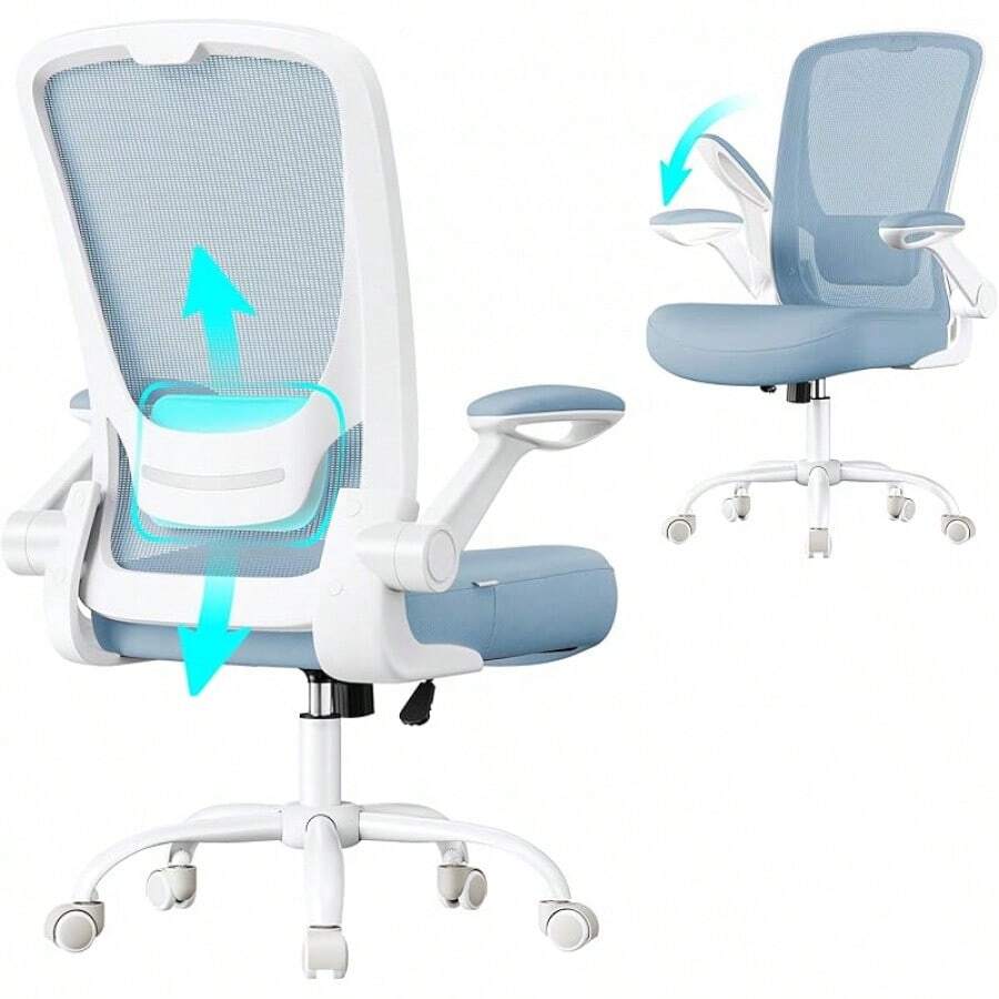 Set da scrivania per ufficio domestico con sedia imbottita, cassetti, scrivania, scaffalatura
