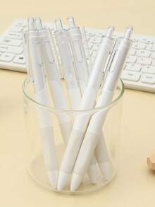 5/3/2/1 05mm Druckfüller, weißer Stifthalter, schwarze Mine (Schwarz ist die Farbe der Mine), Prüfungsstift. Internet-Berühmtheit einfacher und sehr attraktiver Druckfüller. Ein Muss zu Beginn der Schulzeit. Ein Stift, der sich reibungslos schreiben lässt. Geeignet für Büro, Studium, Notizen, Schreiben und Prüfungen, Schulsaison-Schreibwaren, Bestseller-Stift für Studenten und Büros.