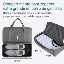 PUBAMALL Bolso Deportivo con Bolsa de Zapatos, Fin de Semana con Equipaje de Mano, Bolsa de Playa (One Pack, Gris) - gris - Ver 4