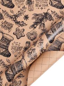 1pc Vintage Kraft Paper For Christmas, Gift Wrapping Paper For Christmas Party Decoration