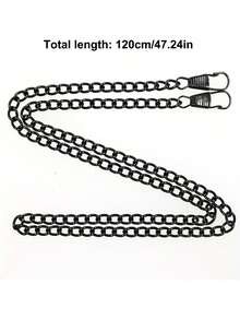 1 件简约扣带斜挎单肩手提包腕带链条包，扭链装饰，4 种颜色可选