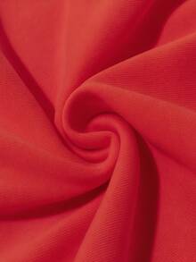 1件装少女加厚保暖印花连帽衫，年轻学生服装，适合秋冬季节穿着，长袖上衣，Y2K/休闲/时尚/日常/街头/度假/学院/男女通用 - 紅色 - 查看 5