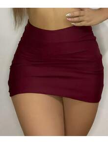 Sensual Knitted Fabric Formal And Evening All Seasons - Burgundy - View 1