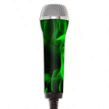 MightySkins Protective Vinyl Skin Decal Compatible With Redoctane Rock Band Microphone Case Wrap Cover Sticker Skins Green Flames
