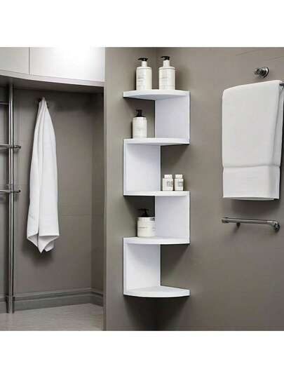 Mensola da parete ad angolo a 5 ripiani - Scaffale galleggiante per soggiorno, camera da letto, cucina, bagno, ufficio - Organizer decorativo, regalo perfetto