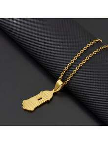 1pc PR Puerto Rico Pendant Necklaces For Women Girls Stainless Steel Hawaii Guam Guadeloupe Mayotte Hibiscus Flowers Jewelry