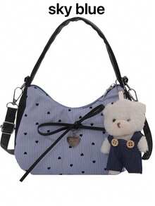 Borsa a tracolla unica stile Ins, novità estiva 2025, borsa coreana alla moda con fiocco, borsa sotto braccio con pendente