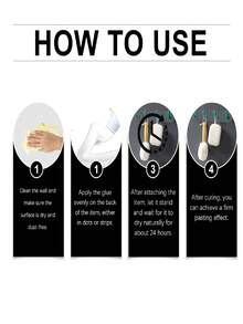 2pcs Super Strong No-Nail Adhesive, Suitable For Home Decor, Wood, Ceramic, Fast Drying Glue, Waterproof, No Drilling Required, Holds Heavy Items, Replaces Nails And Drilling, Won't Damage Walls, Easy Installation, Solves Issues Of Crooked Placement, Injury, And Cracked Tiles