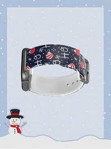 1 pieza Brazalete de reloj de silicona rojo con texto "Ho Ho Ho" para Navidad, cómodo y transpirable, compatible con Samsung, Garmin, Honor y Apple Watch de 38mm a 49mm. 1 pieza Brazalete de reloj de silicona con estampado floral colorido, cómodo y transpirable, compatible con Apple Watch.