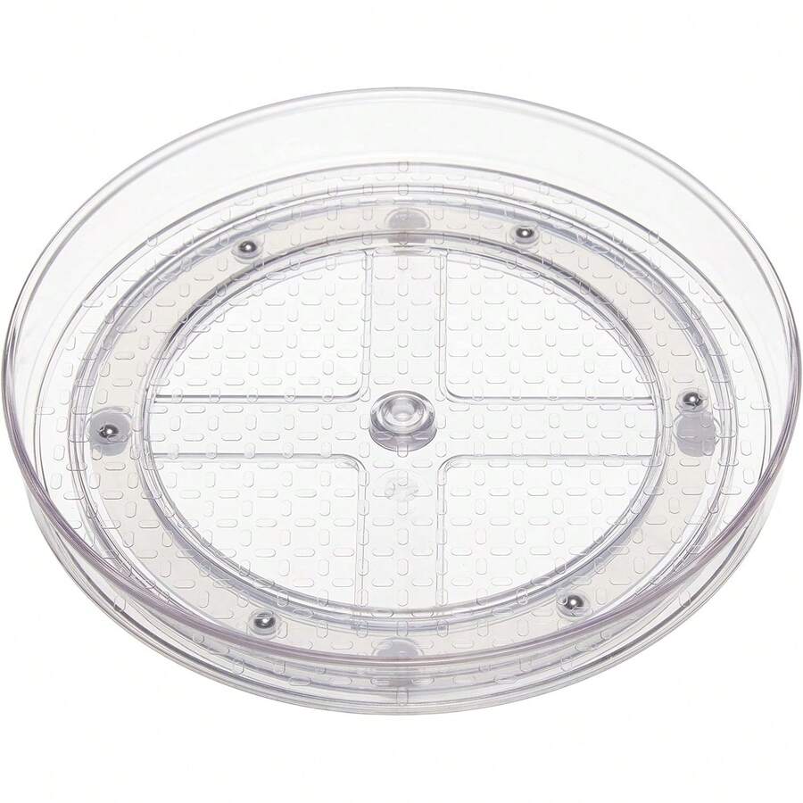 Basics Organizador de charolas giratorias Lazy Susan de 2 Niveles, 23 de diámetro, Paquete de 2, Transparente - 22,86 cm de diámetro, 2 niveles, paquete de 2 - Ver 1