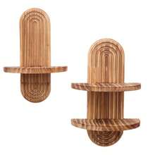 1pc New Wooden Wall Mounted Decorative Rack, Organizer Shelf For Living Room, Balcony, Flower Pot, Keys, Creative Artistic Background, Wall Hanging Storage Rack