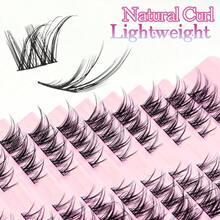 Lash Clusters Wispy Left And Right, Eye C Curl Eye Eyelash Clusters Natural Wispy Cluster Eyelash Extensions 9 - 14MM Band False Eyelashes 9mm 11mm 12mm 14mm - 黑色 - 查看 8