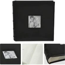 2 cubiertas de álbum de fotos, encuadernadas y cosidas a mano. Puede contener 400 fotos (200 por álbum). Tapa dura negra - 1 - Ver 3