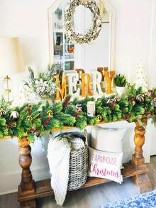 1/3 szt., 70,86 cala/5,9 stopy, ombre, zielona, sztuczna girlanda świąteczna z igieł sosnowych, plastikowa choinka z liści, odpowiednia na przyjęcie świąteczne, wesele, wystrój domu, zimową dekorację stołu, wiszącą dekorację na okno i schody - Zielony - Zobacz 5