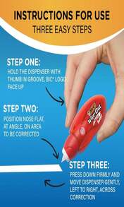 BIC Wite-Out Brand EZ Correct Correction Tape, 198 Feet, 4-Count Pack Of White Correction Tape, Fast, Clean And Easy To Use Tear-Resistant Tape Office Or School Supplies - Màu B - Xem 2