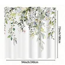 Green Plant Design Waterproof Mildew Resistant Polyester Bathroom Shower Curtain With Dry And Wet Separation, Barrier Partition Decor Home Bathroom Decor Fall Decor Bathroom Accessories Back To School - Leaves - View 20