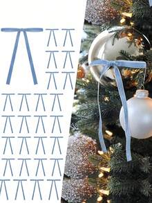 25pcs/10pcs Velvet Christmas Bows (With Gold Ribbon, Easy To Tie) - Ideal For Christmas Tree Decoration, Rustic Crafts And Gifts | Classic Polyester Ribbon Bows, Suitable For Holiday Home Decor, Wedding Decor, Christmas Decor, Christmas Tree Decor, Christmas Gift Wrapping, New Year Decor, Christmas Gift Box Decor, Tabletop Decor, Wedding Bouquets, Gift Wrapping And Party Decor, Christmas Home Decor - Multicolor - View 20