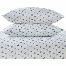 Black Sheets, Deep Pocket, 1800 Thread Count, Soft Breathable, Cute Printed Boho Farmhouse Bed Sheets, Up To 18 Inch - Plumbago Blue - View 2
