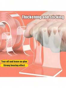 500cm-1000cm/Roll Home Essentials Double Sided Tape Kitchen Roll Self Adhesive Wallpaper Double Sided Tape Nano Tape Double Sided Tape Transparent NoTrace Reusable Waterproof Adhesive Tape For Metal, Glass, Home, Office & Decoration Home Essentials Double Sided Tape Kitchen Roll Self Adhesive Wallpaper Heavy-Duty Nano Double-Sided Tape - Reusable, Traceless & Washable - Strong Adhesive Strips For Home, Office & Car Use﻿ - Multicolor - View 5