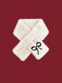 1pc Versatile Personalized Simple Solid Color Bowknot Scarf, Suitable For Outings And Daily Wear, Warm Scarf For Autumn/Winter