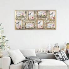 Multi Aperture Photo Frame 27.6x13 Inch Collage Picture Wall Mounted Frame For 8 Photos Ideal As Gift For Friends Copper - White - View 5