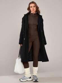 NcmRyu 1 Set Women's Fashion Elastic Zipper Collar Design Waist Cinching Butt Lifting Long Sleeve Workout Set