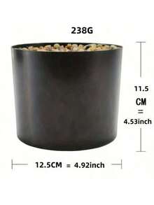 4.92/4.72 英寸多功能塑料花盆，带泡沫和石头填料 - 非常适合室内/室外装饰，易于清洁，节省空间的设计，室内植物配件 - 黑色 - 查看 3