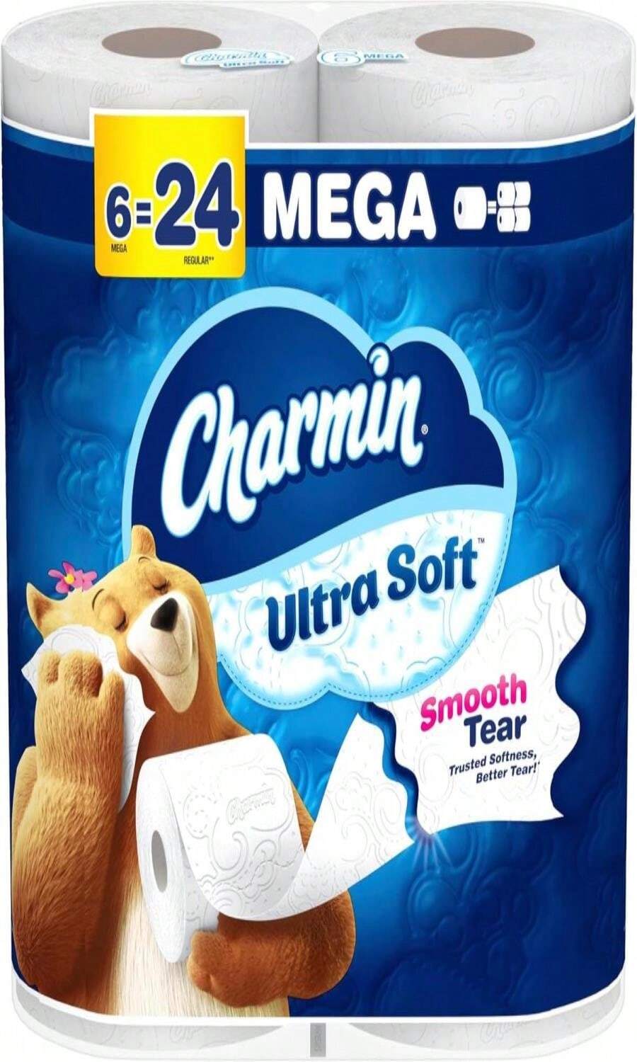 Papel higiénico Charmin Ultra Suave, 6 rollos mega = 24 rollos regulares - Verde militar - Ver 1
