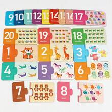 Zabawka edukacyjna z liczbami i literami 1-20, dopasowywanie liczb i ilości, 26 par słów alfabetu, fiszki edukacyjne z matematyki i języka angielskiego dla przedszkolaków, odpowiednie dla chłopców i dziewcząt, prezent dla przedszkolaka, prezent świąteczny